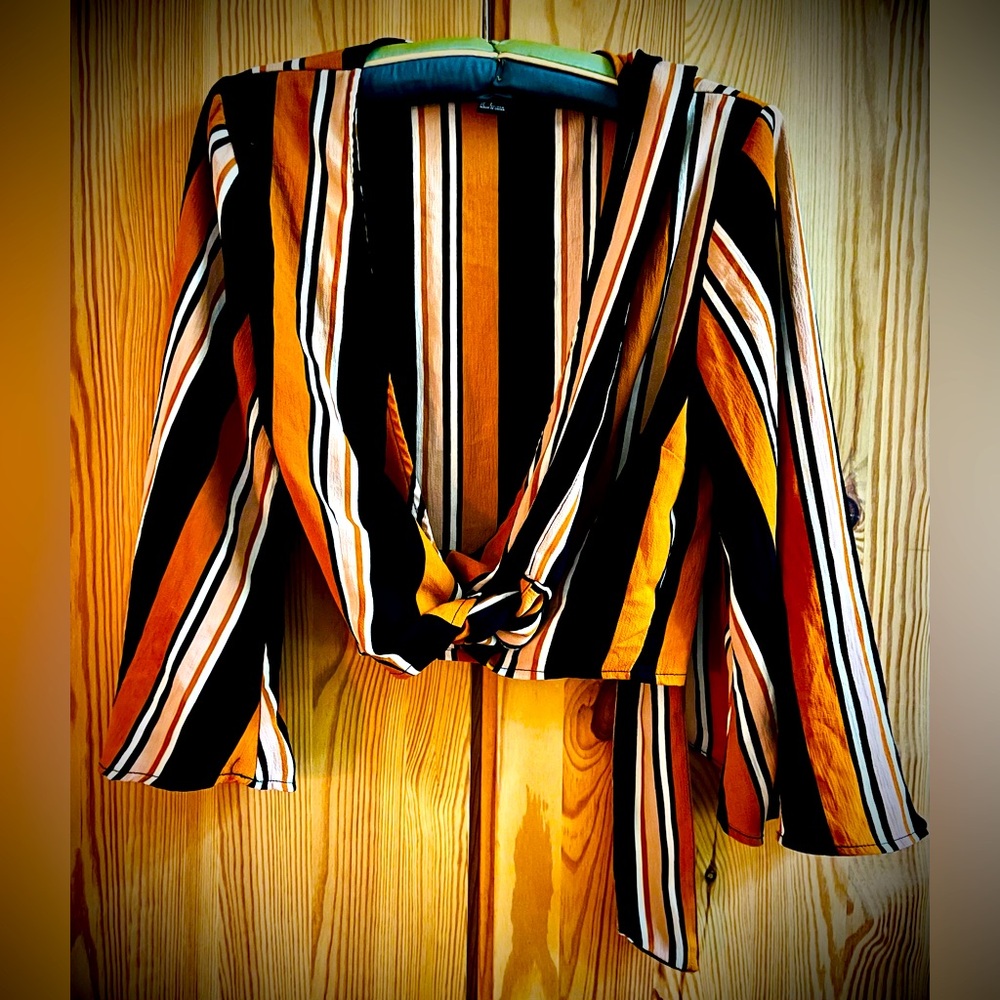 Striped Wrap Top / Small / NWOT